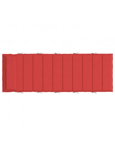 Cuscino per Lettino Rosso 180x60x3 cm in Tessuto Oxford
