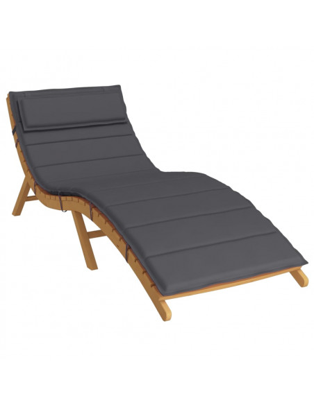 Cuscino per Lettino Antracite 180x60x3 cm in Tessuto Oxford