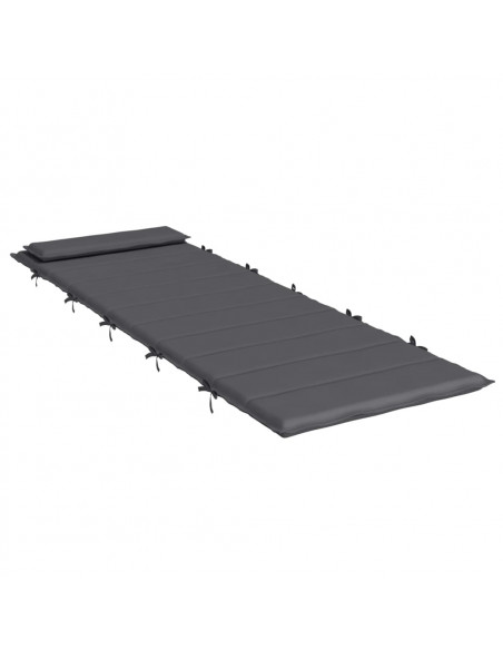 Cuscino per Lettino Antracite 180x60x3 cm in Tessuto Oxford