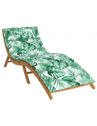 Cuscino per Lettino Motivo Foglie 180x60x3 cm in Tessuto Oxford