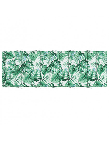 Cuscino per Lettino Motivo Foglie 180x60x3 cm in Tessuto Oxford