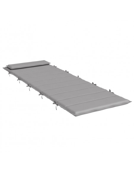 Cuscino per Lettino Grigio 180x60x3 cm in Tessuto Oxford