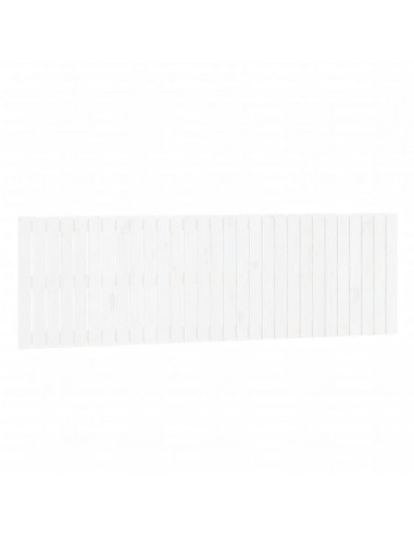 Testiera da Parete Bianca 185x3x60 cm in Legno Massello di Pino