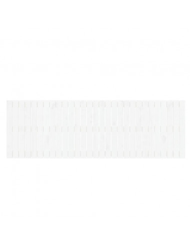 Testiera da Parete Bianca 185x3x60 cm in Legno Massello di Pino