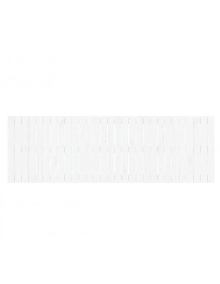 Testiera da Parete Bianca 185x3x60 cm in Legno Massello di Pino