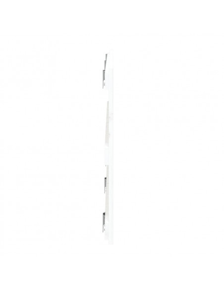 Testiera da Parete Bianca 185x3x60 cm in Legno Massello di Pino