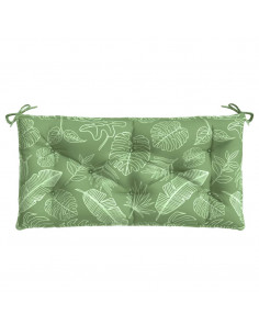 Cuscino Panca Giardino con Motivo a Foglie 110x50x7 cm Tessuto 2