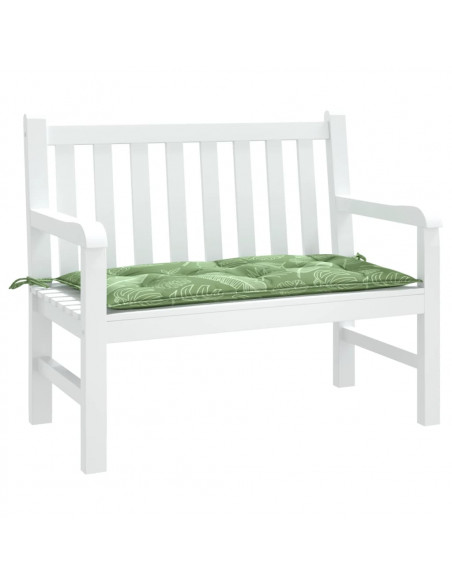 Cuscino Panca Giardino con Motivo a Foglie 110x50x7 cm Tessuto