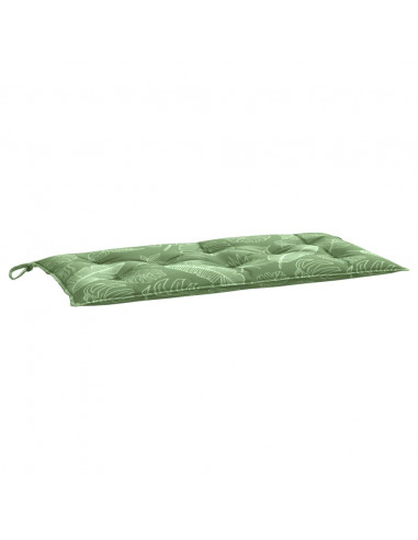 Cuscino Panca Giardino con Motivo a Foglie 110x50x7 cm Tessuto