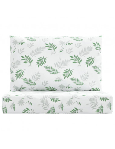 Cuscini per Pallet 2 pz Motivo a Foglie in Tessuto Oxford