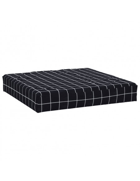 Cuscini per Pallet 3 pz Motivo a Quadri Nero in Tessuto Oxford