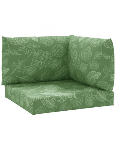 Cuscini per Pallet 3 pz Motivo a Foglie in Tessuto Oxford