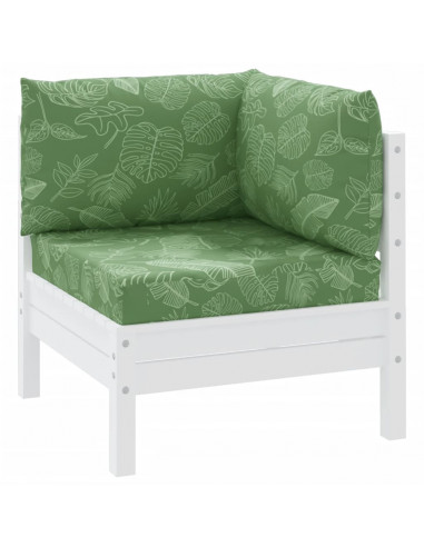 Cuscini per Pallet 3 pz Motivo a Foglie in Tessuto Oxford