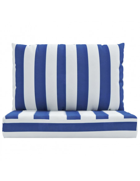 Cuscini per Pallet 2 pz Strisce Blu e Bianche Tessuto Oxford