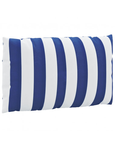 Cuscini per Pallet 2 pz Strisce Blu e Bianche Tessuto Oxford
