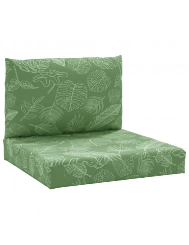 Cuscini per Pallet 2 pz Motivo a Foglie in Tessuto Oxford