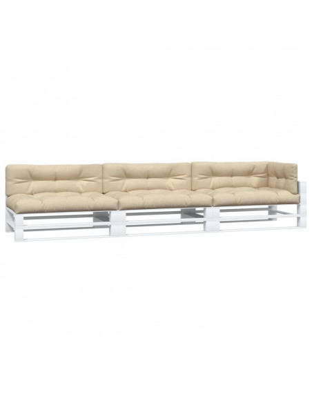 Cuscini per Pallet 7 pz Beige in Tessuto