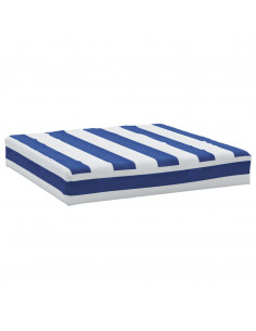 Cuscino Pallet Strisce Bianche e Blu 60x60x8 cm Tessuto Oxford 2