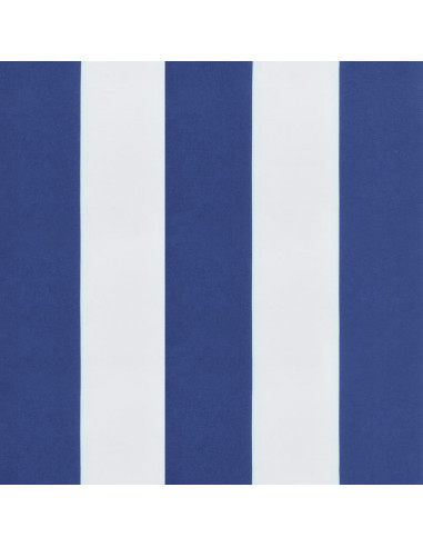 Cuscino Pallet Strisce Bianche e Blu 60x60x8 cm Tessuto Oxford