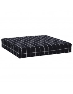 Cuscino Pallet Motivo a Quadri Nero 60x60x8 cm Tessuto Oxford 2