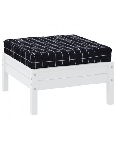 Cuscino Pallet Motivo a Quadri Nero 60x60x8 cm Tessuto Oxford