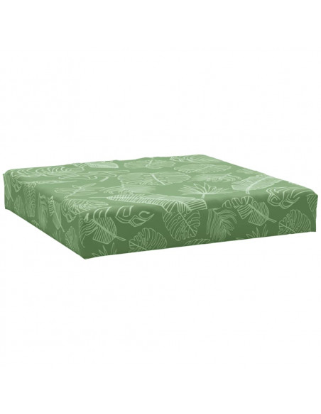 Cuscino Pallet Motivo a Foglie 60x60x8 cm in Tessuto Oxford