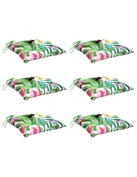 Cuscini per Sedia 6 pz Multicolore 40x40x7 cm in Tessuto