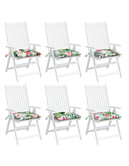 Cuscini per Sedia 6 pz Multicolore 40x40x7 cm in Tessuto