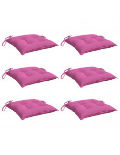 Cuscini per Sedia 6 pz Rosa 40x40x7 cm in Tessuto 2