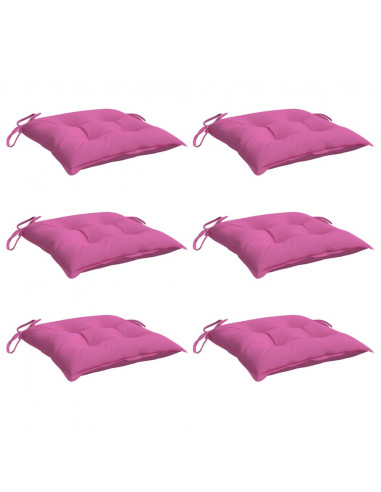 Cuscini per Sedia 6 pz Rosa 40x40x7 cm in Tessuto