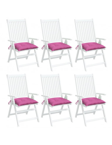 Cuscini per Sedia 6 pz Rosa 40x40x7 cm in Tessuto