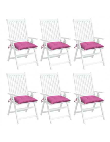 Cuscini per Sedia 6 pz Rosa 40x40x7 cm in Tessuto