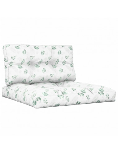 Cuscini per Pallet 2 pz Motivo a Foglie Tessuto