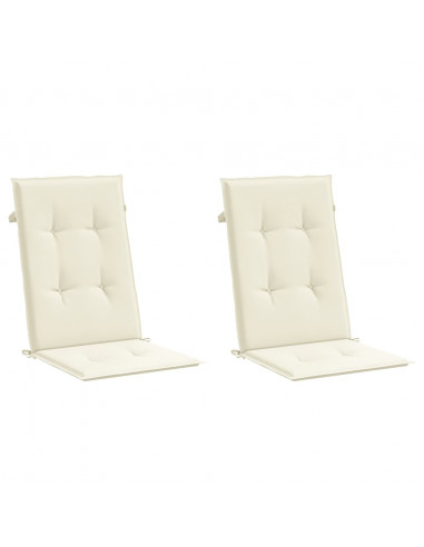 Cuscini per Sedie 2 pz Crema 120x50x3 cm in Tessuto