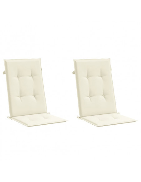 Cuscini per Sedie 2 pz Crema 120x50x3 cm in Tessuto