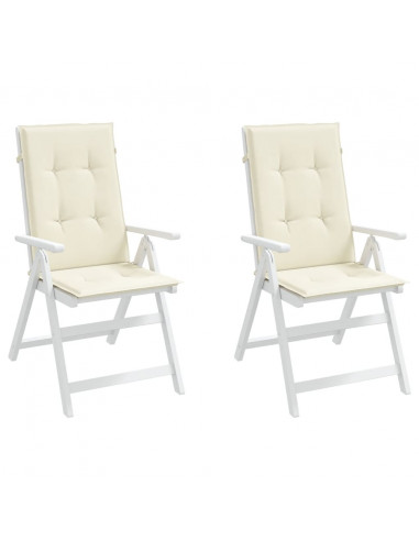 Cuscini per Sedie 2 pz Crema 120x50x3 cm in Tessuto
