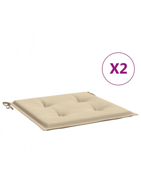 Cuscini per Sedia 2 pz Beige 50x50x3 cm in Tessuto Oxford