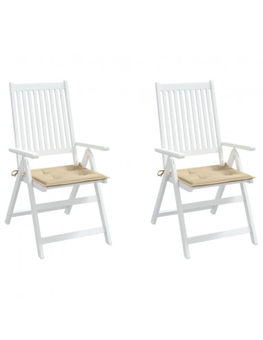 Cuscini per Sedia 2 pz Beige 50x50x3 cm in Tessuto Oxford