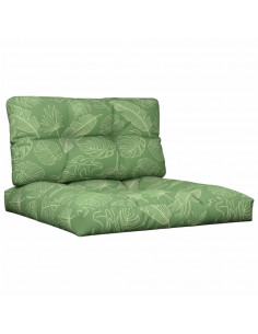 Cuscini per Pallet 2 pz Motivo a Foglie Tessuto 2