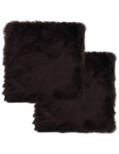 Cuscini per Sedie 2 pz Marrone 40x40cm in Vera Pelle di Montone 2