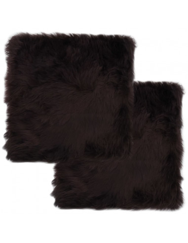 Cuscini per Sedie 2 pz Marrone 40x40cm in Vera Pelle di Montone