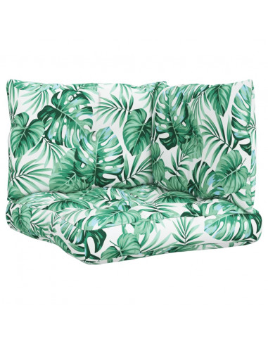 Cuscini per Pallet 3 pz Motivo a Foglie Tessuto