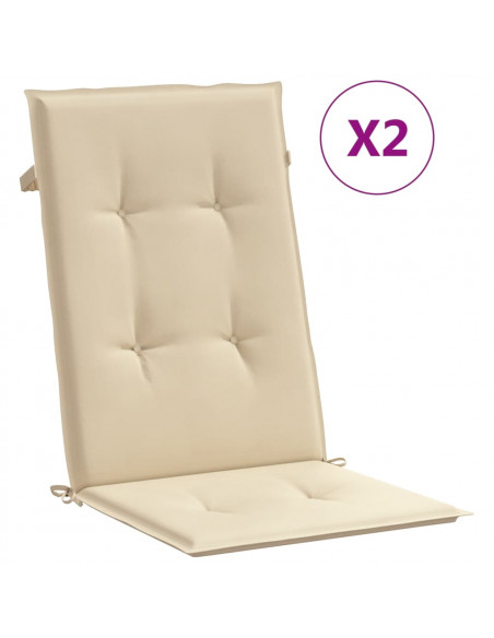 Cuscini per Sedie 2 pz Beige 120x50x3 cm in Tessuto