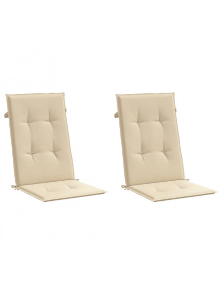 Cuscini per Sedie 2 pz Beige 120x50x3 cm in Tessuto