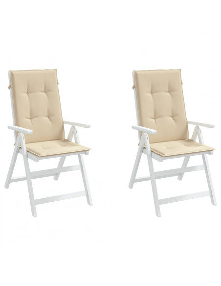 Cuscini per Sedie 2 pz Beige 120x50x3 cm in Tessuto
