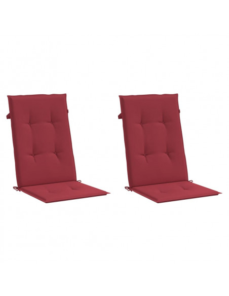 Cuscini per Sedie 2 pz Rosso Vino 120x50x3 cm in Tessuto