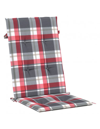 Cuscini per Sedie 4 pz Rossi a Quadri 120x50x3 cm in Tessuto