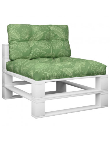 Cuscini per Pallet 2 pz Motivo a Foglie Tessuto