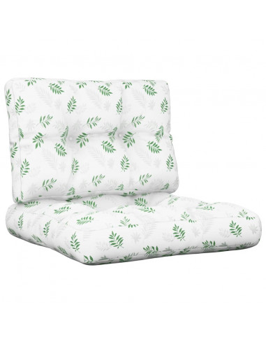 Cuscini per Pallet 2 pz Motivo a Foglie Tessuto