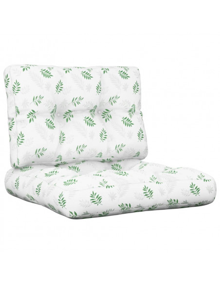 Cuscini per Pallet 2 pz Motivo a Foglie Tessuto